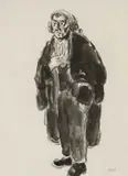 The Barrister by Kyffin Williams, pencil and inkwash, sold Jul 2024