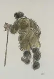 Untitled by Kyffin Williams, pencil and watercolour, sold Jul 2024