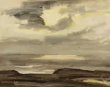 Entitled verso 'Evening by Kyffin Williams, watercolour, sold Jul 2024