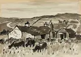 Y Lon Wen by Kyffin Williams, ink, sold Jul 2024