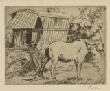 Untitled by Augustus John, etching, sold Jul 2024