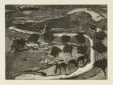 Tirlun Barddol by Eleri Mills, etching, sold Jul 2024