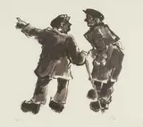Limited edition by Kyffin Williams, lithograph, sold Jul 2024