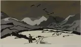 Limited edition by Kyffin Williams, lithograph, sold Jul 2024