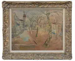 French Street Scene by Anthony Gross, 1936, oil on board, offered Jul 2024