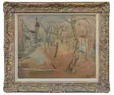 French Street Scene by Anthony Gross, 1936, oil on board, offered Jul 2024