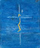 Untitled by Craigie Aitchison, oil on canvas, offered Jul 2024