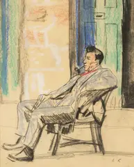 W. H. Davies by Laura Knight, watercolour, sold Jul 2024
