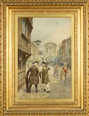 Drs. Johnson and Goldsmith at Temple Bar by Henry Reynolds Steer, watercolour, offered Jul 2024