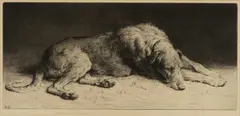 Waiting by Herbert Dicksee, etching, sold Jul 2024