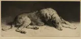 Waiting by Herbert Dicksee, etching, sold Jul 2024