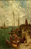 Untitled by Julius Hare, oil on board, offered Jul 2024
