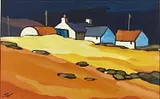 Farm Llanrhwydus by Stephen John Owen, oil on board, sold Jul 2024