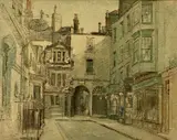 Savile Place (demolished) by Amy Joseph, watercolour, offered Jul 2024