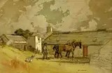 A Croft in Galloway by William Walls, watercolour, sold Jul 2024