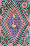 OBE (Papuan, 1944-2003, acrylic on canvas - Face, gallery label verso, 76 x 50cms by Mathias Kauage, acrylic on canvas, sold Jun 2024