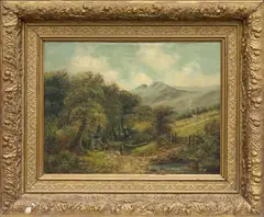 Below Langdale Pikes, Cumbria by George Augustus Williams, 1855, oil on canvas, sold Jun 2024