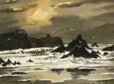 Untitled by Alun Davies, watercolour, sold Jun 2024