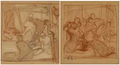 Red and white chalk by Frank Brangwyn, pencil on paper, offered Jun 2024