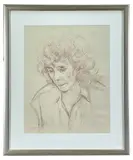 Iris Gower by Gordon Stuart, pencil on paper, offered Jun 2024