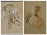 Pastels on paper a pair - head and shoulder study of a young by Kay Boyce, drawing, sold Jun 2024