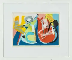 Still Life Forming by Martin Lanyon, gouache and collage, sold Jun 2024