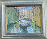 Venetian Canal by Robert Sydney Rendle Wood, oil on board, sold Jun 2024
