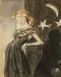 Naafi, Entertainer by Thomas Roland Rathmell, watercolour, sold Jun 2024