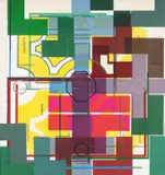 The Maze & The Garden by John Furnival, 1976, screenprint and collage, sold Jun 2024