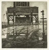 Countdown by Geoff Yeomans, etching, sold Jun 2024