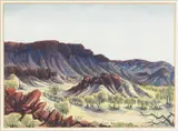 Possibly the MacDonnell by Enos Namatjira, watercolour, sold May 2024