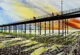 Southend Pier by Richard Argent, watercolour, sold May 2024