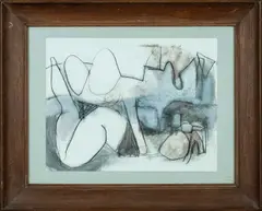 Lovers, Swanwall by Roy Turner Durrant, mixed media, sold Apr 2024