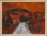 Road to Rhos Cottage by Gwilym Prichard, oil on board, sold Apr 2024