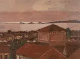 Untitled by Gordon Stuart, oil on paper, sold Apr 2024