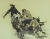 The Launch by William Selwyn, mixed media, sold Apr 2024