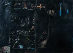 Large mixed media on card - abstract by Roger Cecil, mixed media on card, offered Apr 2024