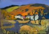 September Afternoon by John Elwyn, acrylic on paper, sold Apr 2024