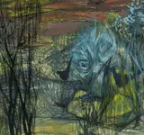 Pheasants in Hiding by John Elwyn, mixed media, sold Apr 2024