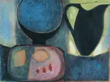'Still Life with Lemons and by Vivienne Williams, mixed media, sold Apr 2024