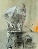Untitled by William Selwyn, mixed media on paper, sold Apr 2024
