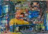 Walton on Thames by Leslie Moore, mixed media, sold Apr 2024