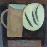 Jug with Plate of Beans by Vivienne Williams, mixed media, sold Apr 2024