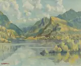 From Llyn Padarn by Charles Wyatt Warren, oil on board, sold Apr 2024
