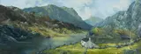 'South East from Llyn Peris by Charles Wyatt Warren, oil on board, sold Apr 2024