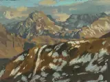 Tryfan and the Glyders by David James Woodford, oil on board, sold Apr 2024