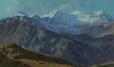 Snowdon by David James Woodford, oil on card, sold Apr 2024