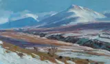 Cwm Caseg in January by David James Woodford, oil on card, sold Apr 2024