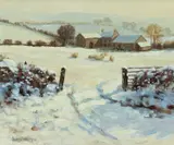 Snow, Snow, Snow by Donna Crawshaw, oil on board, sold Apr 2024