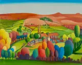 Untitled by Ralph Spiller, oil on card, sold Apr 2024